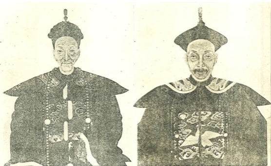 Portraits of the &lsquo;founding brothers&rsquo; of the Yu 郁 family business in Shanghai, left: Rungui (1773-1826); right: Runzi (1776-1853), in Liyang Yushi Jiapu (黎陽郁氏家譜 Genealogy of the Yu Family of Liyang).